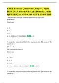 CSUF Practice Questions Chapter 3 Quiz  ISDS 361A Skordi UPDATED Study Guide  QUESTIONS AND CORRECT ANSWERS -