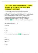 CSUF ISDS 361A Practice Exam 2 Version  B Skordi ACTUAL QUESTIONS AND  CORRECT ANSWERS 