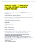 NUR 3065 EXAM 1 QUESTIONS & VERIFIED CORRECT ANSWERS LATEST VERSION