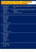 NUR 3065- EXAM 2 REVIEW - RESPIRATORY OBJECTIVES QUIZ & VALID ANSWERS
