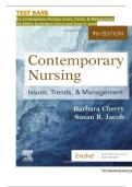 Test Bank For Contemporary Nursing&colon; Issues&comma; Trends&comma; & Management&comma; 9th Edition by Barbara Cherry and Susan R&period; Jacob &vert;ISBN&colon;9780323824293 &vert; All Chapters 