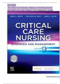 Test Bank For Critical Care Nursing Diagnosis and Management 9th Edition By Linda D&period; Urden&semi; Kathleen M&period; Stacy&semi; Mary E&period; Lough &vert; ISBN&colon;9780323642958 &vert;&vert; Chapter 1-40 &comma; All Chapters&comma; Complete Guide A&plus;&period;pdf
