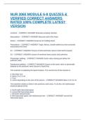  NUR 3065 MODULE 6-8 QUIZZES & VERIFIED CORRECT ANSWERS RATED 100&percnt; COMPLETE LATEST VERSION