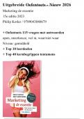 Oefentoets Marketing de essentie Philip Kotler - 15e editie 2023  - 115 veel voorkomende tentamenvragen met antwoorden