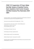 FDNY S15 Supervision Of Foam-Water Sprinkler Systems &lpar;Citywide&rpar; Practice Exam Questions And Correct Answers &lpar;Verified Answers&rpar; Plus Rationales 2026 Q&A