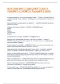 NUR 3065 UNIT ONE QUESTIONS & VERIFIED CORRECT ANSWERS 100&percnt;