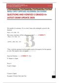 WGU C957 APPLIED ALGEBRA OA EXAM QUESTIONS AND VERIFIED S GRADED A&plus; LATEST EXAM UPDATE 2026