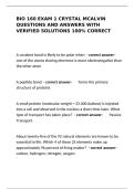BIO 160 Exam 1 Complete Study Guide&colon; Verified Q&A with Crystal McAlvin