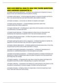 NUR 2459 MENTAL HEALTH 2026 TEST PAPER QUESTIONS AND ANSWERS GUARANTEE A&plus;