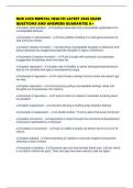 NUR 2459 MENTAL HEALTH LATEST 2026 EXAM QUESTIONS AND ANSWERS GUARANTEE A&plus;