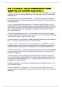 NUR 2459 MENTAL HEALTH COMPREHENSIVE EXAM QUESTIONS AND ANSWERS GUARANTEE A&plus;