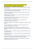 NUR 2459 MENTAL HEALTH FINAL EXAM ACTUAL QUESTIONS AND ANSWERS GUARANTEE A&plus;