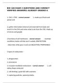 BIO 160 Exam 2 Complete Study Guide&colon; Verified Questions & Answers &vert; Already Graded A