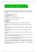 NUR3065 EXAM 1 QUESTIONS & VERIFIED COMPLETE ANSWERS
