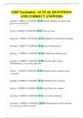 GRE Vocabulary  ACTUAL QUESTIONS  AND CORRECT ANSWERS 