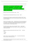    EDEXCEL A LEVEL HISTORY&colon; THE BRITISH EMPIRE&colon; CANADA TEST QUESTIONS ALL SOLVED CORRECT 2026 UPDATED&period;