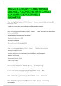 THEME 1 BRITAIN TRANSFORMED EDEXCEL A LEVEL HISTORY LATEST EXAM AND 100&percnt; CORRECT ANSWERS&period;