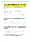 Green Belt Exam Questions ACTUAL  QUESTIONS AND CORRECT ANSWERS 