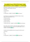 Green Belt Exam UPDATED Study Guide  QUESTIONS AND CORRECT ANSWERS 