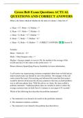Green Belt Exam UPDATED Study Guide  QUESTIONS AND CORRECT ANSWERS 