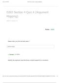  WGU&vert;CRITICAL T D265&vert;D265 Section 4 Quiz A &lpar;Argument Mapping&rpar;&vert; Exam questions and  answers &vert; New 