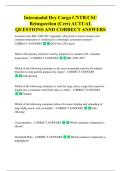 Intermodal Dry Cargo CNTR&sol;CSC  Reinspection &lpar;Cert&rpar; ACTUAL  QUESTIONS AND CORRECT ANSWERS 