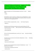 A level Edexcel history- paper 1F USA &lpar;US Presidency&rpar; Test Papers All Questions Answered Correct&period;