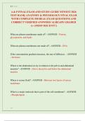 A & P FINAL EXAM AND STUDY GUIDE NEWEST 2026  TEST BANK&vert; ANATOMY & PHYSIOLOGY FINAL EXAM  WITH COMPLETE 550 REAL EXAM QUESTIONS AND  CORRECT VERIFIED ANSWERS&sol; ALREADY GRADED  A&plus; &lpar;MOST RECENT&excl;&excl;&rpar; 