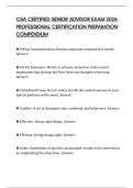 CSA CERTIFIED SENIOR ADVISOR EXAM 2026 PROFESSIONAL CERTIFICATION PREPARATION COMPENDIUM