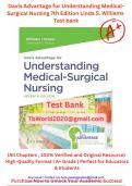 Test Bank for Davis Advantage for Understanding Medical-Surgical Nursing&comma; 7th Edition by Linda S&period; Williams-100- Top scores 2025- All Chapters with Answers and Rationals&period;&period;pdf