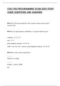 CSCI 1103 PROGRAMMING EXAM 2025 STUDY GUIDE QUESTIONS AND ANSWERS