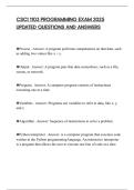 CSCI 1103 PROGRAMMING EXAM 2025 UPDATED QUESTIONS AND ANSWERS