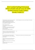 ASA Certified Staffing Professional FINAL EXAM with all Correct & 100&percnt; Verified Answers &vert;Latest Update &vert;Already Graded A&plus; 
