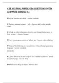 CSE 110 FINAL PAPER 2026 QUESTIONS WITH ANSWERS GRADED A&plus;