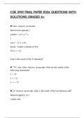 CSE 3901 FINAL PAPER 2026 QUESTIONS WITH SOLUTIONS GRADED A&plus;