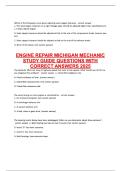 ENGINE REPAIR MICHIGAN MECHANIC STUDY GUIDE&period;&period;&period;QUESTIONS WITH CORRECT ANSWERS 