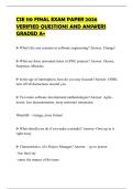 CSE 110 FINAL EXAM PAPER 2026 VERIFIED QUESTIONS AND ANSWERS GRADED A&plus;