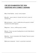 CSE 2221 EXAMINATION TEST 2026 QUESTIONS WITH CORRECT ANSWERS