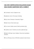 CSE 3901 CERTIFICATION EVALUATION EXAMS 2026 SOLVED QUESTIONS 100&percnt; CORRECT