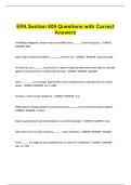 EPA Section 609 Questions with Correct Answers&period;
