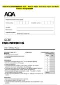 AQA GCSE ENGINEERING Unit 1 Written Paper Question Paper and Mark   Scheme Merged 2025 