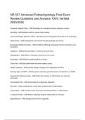 NR 507 Advanced Pathophysiology Final Exam Review Questions and Answers 100- Verified 2025&lowbar;2026