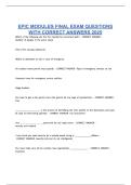 EPIC MODULES FINAL EXAM QUESTIONS WITH CORRECT ANSWERS 
