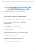 EPIC PROFICIENCY EXAM QUESTIONS WITH CORRECT ANSWERS