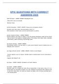 EPIC QUESTIONS WITH CORRECT ANSWERS