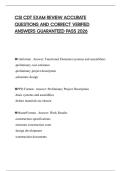 CSI CDT EXAM REVIEW ACCURATE QUESTIONS AND CORRECT VERIFIED ANSWERS GUARANTEED PASS 2026