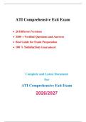 ATI Comprehensive Exit Exam 2025-2026 &vert; 3&comma;500&plus; Verified Questions & Answers PDF
