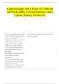 Cardiovascular Part 1 Exam ATI with all Correct & 100&percnt; Verified Answers &vert;Latest Update &vert;Already Graded A&plus;