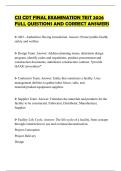 CSI CDT FINAL EXAMINATION TEST 2026 FULL QUESTIONS AND CORRECT ANSWERS