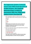 Fire Suppression Systems Technician License Exam With Actual Questions & Verified Answers&comma; Plus Explained Rationales&sol;Expert Verified For Guaranteed 100&percnt; Pass 2026&sol;Latest Update&sol;Instant Download Pdf